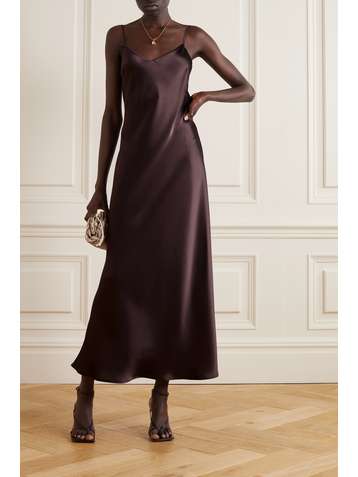 GALVAN Robe midi en satin