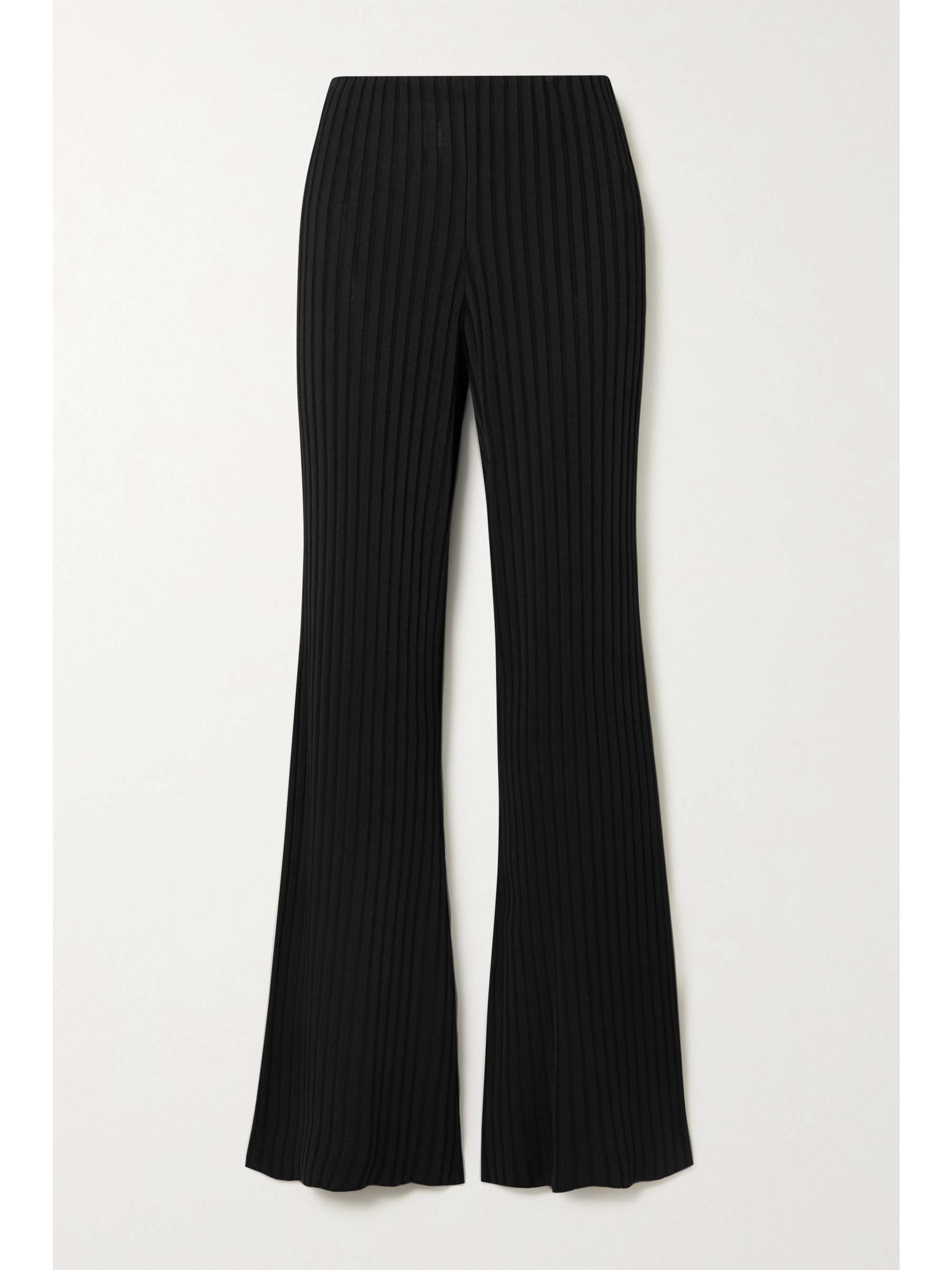 Black Rhea ribbed-knit straight-leg 