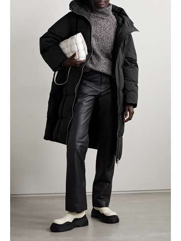STAND STUDIO Saylor hooded quilted shell recycled down coat