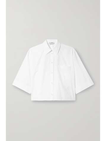 FENDI Cropped cotton-poplin shirt