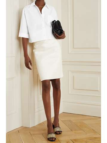 FENDI Cropped cotton-poplin shirt
