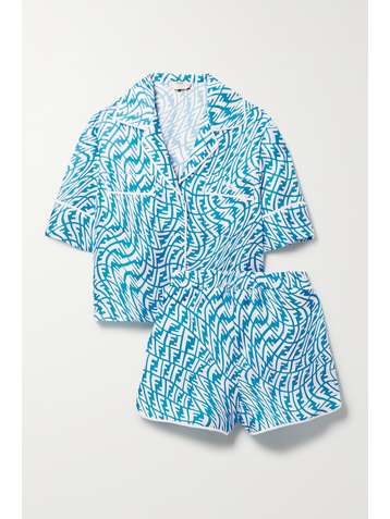 FENDI Printed silk-satin twill pajama set