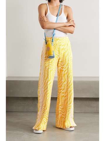 FENDI Mesh-trimmed printed cotton-jersey track pants