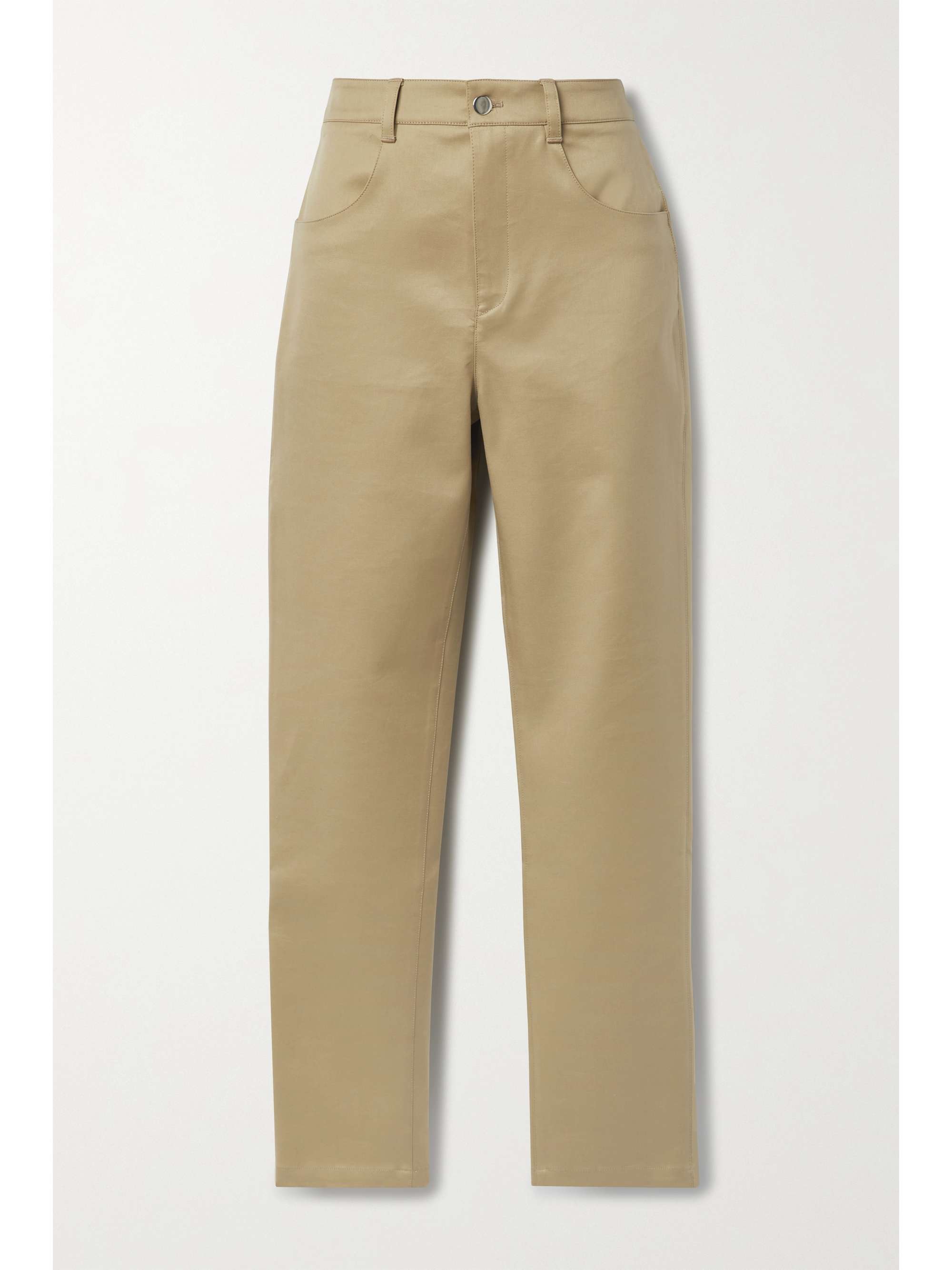 Beige Kate cotton-twill straight-leg 