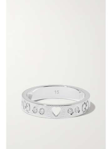 GUCCI Icon 18-karat white gold diamond ring