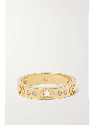 GUCCI Icon 18-karat gold diamond ring