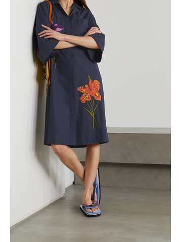 DRIES VAN NOTEN Dorali oversized embroidered cotton-poplin shirt dress