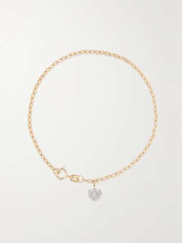 STONE AND STRAND Heart of the Matter gold diamond bracelet