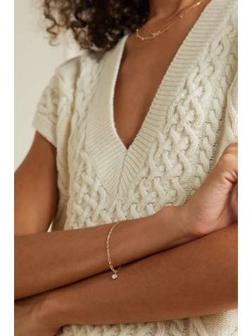 STONE AND STRAND Heart of the Matter gold diamond bracelet