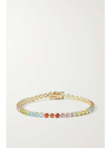 STONE AND STRAND Rainbow Bright 10-karat gold multi-stone bracelet