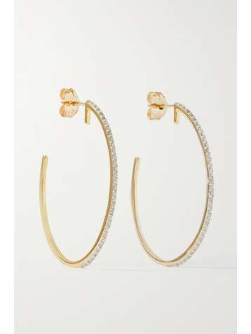 STONE AND STRAND XL 10-karat gold diamond hoop earrings