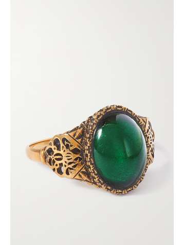 ALEXANDER MCQUEEN Goldfarbener Ring mit Siamite®