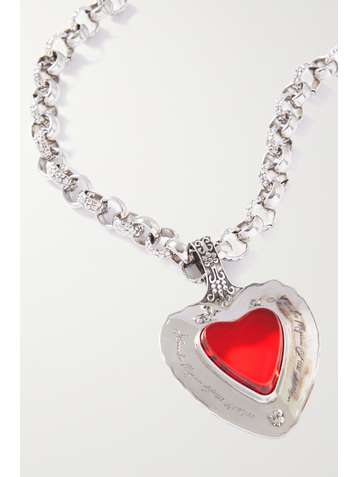 ALEXANDER MCQUEEN Silberfarbene Kette mit Kristall