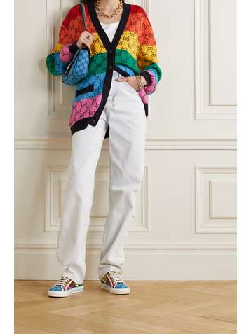 GUCCI GG Multicolour striped intarsia wool-blend cardigan