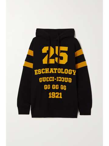 GUCCI Oversized printed cotton-jersey hoodie