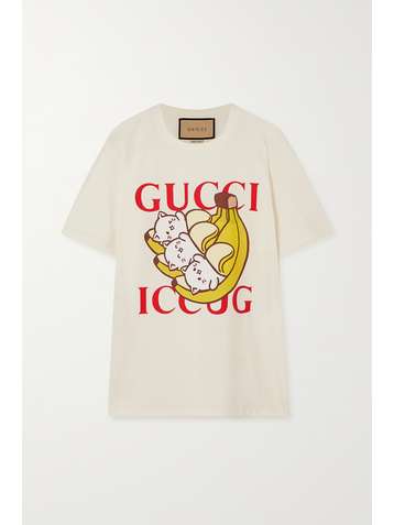 GUCCI + Bananya oversized printed cotton-jersey T-shirt
