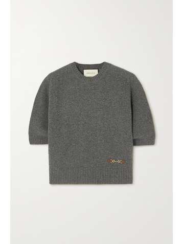GUCCI Horsebit-detailed cashmere sweater