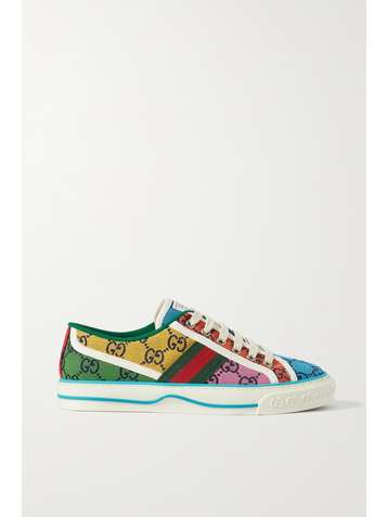 GUCCI GG Multicolour Tennis 1977 logo-embroidered canvas sneakers