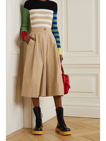 MONCLER GENIUS + 1 JW Anderson Culottes aus Baumwoll-Twill mit Falten