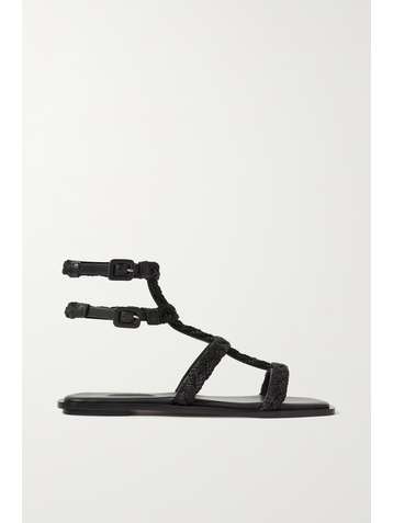 SERENA UZIYEL Ronda Sandalen aus Leder und geflochtener Jute