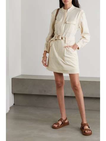JONATHAN SIMKHAI Daniella belted woven mini dress