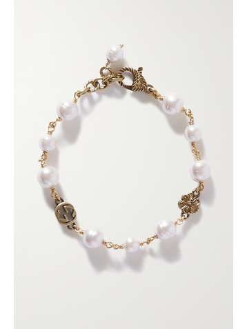 GUCCI Gold-tone faux pearl bracelet