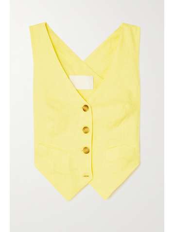 RACIL Johnny cropped linen-blend vest