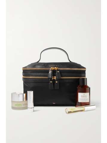 ANYA HINDMARCH + NET SUSTAIN Vanity Kit textured leather-trimmed recycled shell cosmetics case