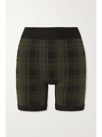 NAGNATA + NET SUSTAIN checked merino wool-blend shorts