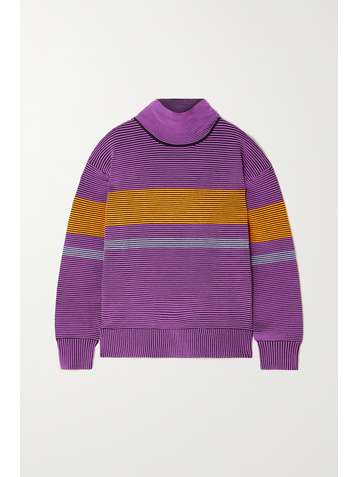 NAGNATA + NET SUSTAIN Sama Retro striped ribbed organic cotton sweatshirt