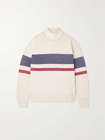 NAGNATA + NET SUSTAIN Sama Retro striped ribbed organic cotton sweatshirt