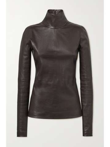 BOTTEGA VENETA Leather turtleneck top