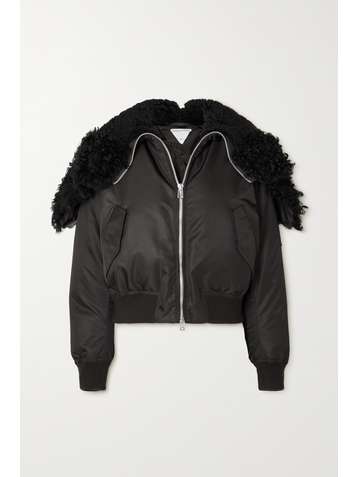 BOTTEGA VENETA Hooded faux shearling-lined padded shell jacket