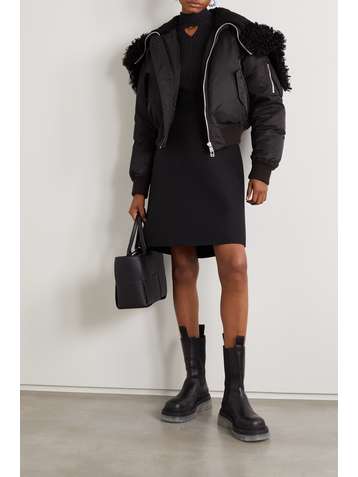 BOTTEGA VENETA Hooded faux shearling-lined padded shell jacket