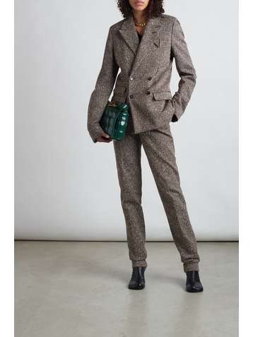 BOTTEGA VENETA Herringbone bouclé straight-leg pants