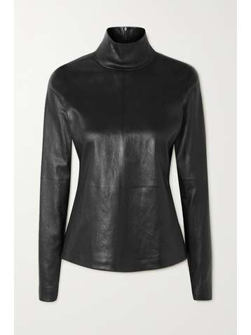 BOTTEGA VENETA Leather turtleneck top