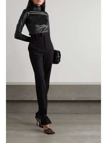 BOTTEGA VENETA Leather turtleneck top