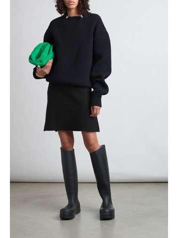 BOTTEGA VENETA Ruffled wool-blend mini skirt