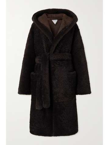 BOTTEGA VENETA Hooded belted shearling coat