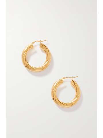 LOREN STEWART Whirlwind gold-plated hoop earrings