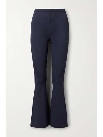 DION LEE Collage paneled stretch-knit flared pants