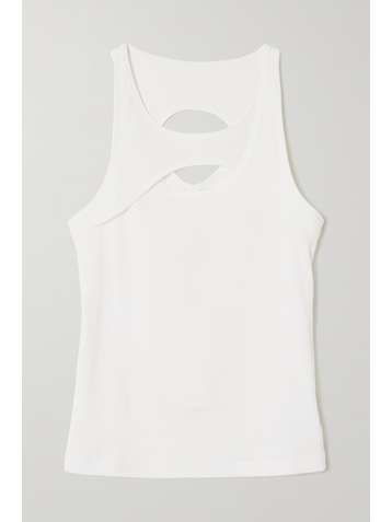 DION LEE Muscle Interlock cutout cotton tank