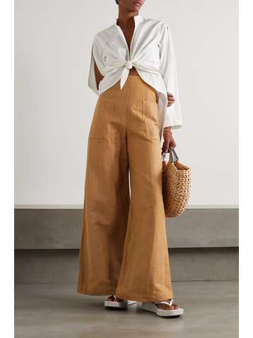 ARTCLUB Pantalon large en lin et coton mélangés Rossini - NET SUSTAIN