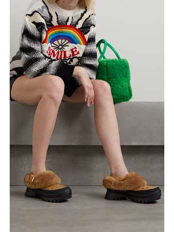 STELLA MCCARTNEY Trace Clogs aus Faux Fur, Kunstleder und Gummi