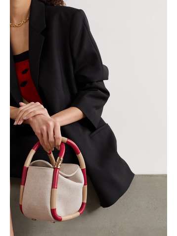 BOYY Wonton 20 leather-trimmed canvas tote