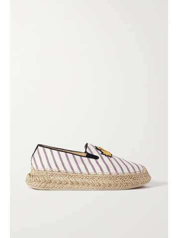 CHRISTIAN LOUBOUTIN Espananou logo-appliquéd striped canvas espadrilles