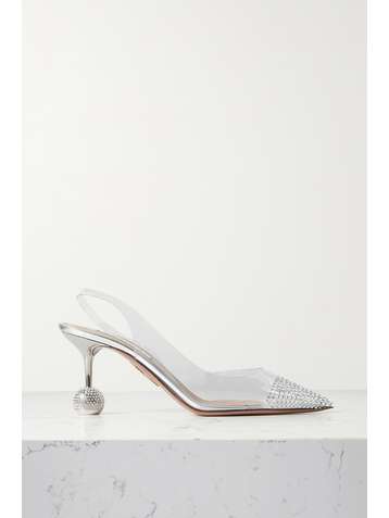 AQUAZZURA Nights 75 Slingback-Pumps aus PVC mit Kristallen