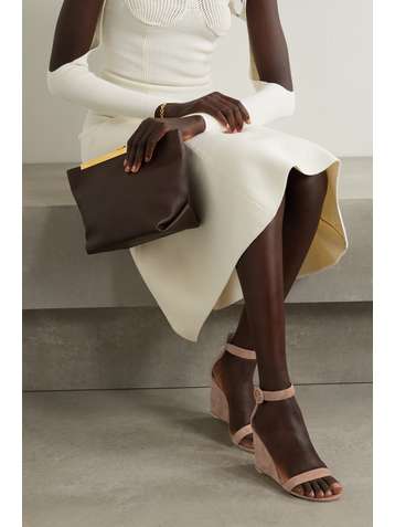 GIANVITO ROSSI Portofino 85 suede wedge sandals