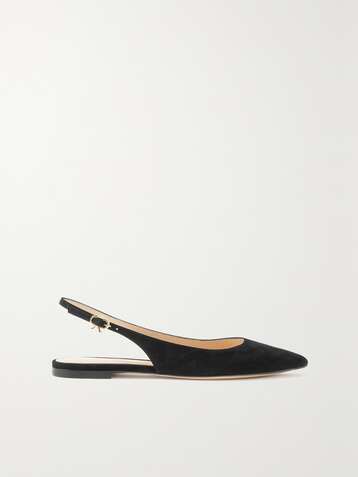GIANVITO ROSSI Katty flache Slingback-Schuhe aus Veloursleder