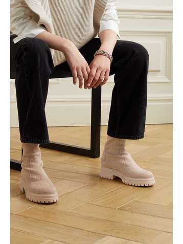 GIANVITO ROSSI Bottines chelsea en mailles stretch Chester